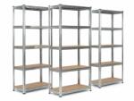 MAMUTEX 3 darabos akciós csomag - Horganyzott fém állvány Mamutex Standard 200x90x60 cm - 5 polc, terhelhetőség 875 kg