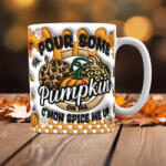 Deconline Őszi mintás bögre 3d Pufi hatású "Pour Some Pumpkin" kerámia (DO126119-out)