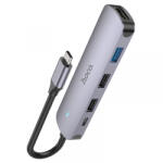 hoco. Hub USB-C HOCO HB27, USB-A 3.0 - 2 x USB-A - USB-C - HDMI, Gri - gsmboutique