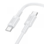 BOROFONE Cablu Date si Incarcare USB-C - USB-C Borofone BX111 Feliz, 60W, 1m, Alb - gsmboutique