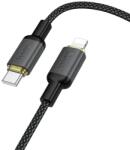 hoco. Cablu Date si Incarcare USB-C - Lightning HOCO X128 Benefit, 30W, 1m, Negru - gsmboutique