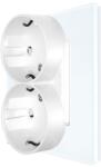 Luxion Priza Dubla LUXION cu Rama din Sticla Pentru Doza Simpla, Alb, LX-MP210GF-W (LX-MP210GF-W)