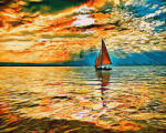 iPicasso Set pictura pe numere, cu sasiu, Culorile apusului, 40x50 cm (PC4050695)