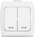 Elbi Intrerupator dublu cu LED aplicat 10A alb Alsu (EL0011116)