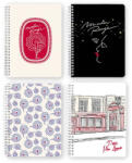  Jegyzetfüzet Clairefontaine Moulin Rouge A/5, spirálos, 74 lapos, vonalas, vegyes minta (PAP0130-0464)