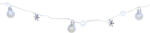 MagicHome MagicHome, Karácsonyi füzér, 20x hideg fehér LED, gömbökkel és hópelyhekkel, ezüst, 2xAA (STP8091460)