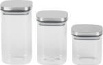 MagicHome MagicHome, 3 db-os üveg edény készlet rozsdamentes acél zárral, 800/1100/1500 ml (STP8011074)