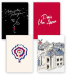  Jegyzetfüzet Clairefontaine Moulin Rouge A/6, textil gerinc, 64 lapos, sima, vegyes minta (PAP0130-0466)
