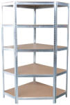 Strend Pro Fém Sarokállvány, MDF, 5 polcos, 180x90x40 cm, max. 150 kg/polc (STP2212757)