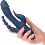 CalExotics - Triple Ecstasy, Vibrator cu Penetrare Triplă, Albastru Vibrator
