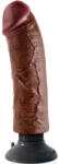 KING COCK, PIPEDREAMS KING COCK - Dildo Vibrant Realist cu Ventuză Detașabilă, 20.3 cm, Maro Dildo