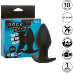CalExotics - Rock Bottom Perfect, Plug Anal Ergonomic cu 10 Funcții, Silicon, IPX7, Negru
