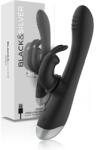 Black & Silver - DJ Adam, Vibrator Rabbit din Silicon Reîncărcabil, Negru Vibrator