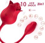 ARMONY, ARMONY STIMULATORS ARMONY - Vibrator Trandafir cu Limbi Vibratoare și Coadă Ou Vibrator, Rosu Vibrator