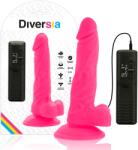 Diversia - Dildo Vibrant Flexibil cu Telecomandă, Roz, 18 cm Dildo