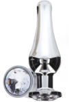 ToyJoy - Diamond Bum Bijou Medium, Plug Anal din Aluminiu cu Bijuterie Argintie, 11 cm, Unisex