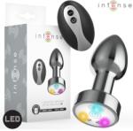 Intense, Intense Anal Toys INTENSE - Plug Anal Metalic Vibrant cu LED și Telecomandă, Dimensiune M