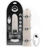 Cock Miller - Dildo Vibrant cu Lumini LED, Bază Ventuză și Telecomandă, Alb, 19.5 cm Dildo