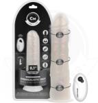 Cock Miller - Dildo Vibrant cu Lumini LED, Bază Ventuză și Telecomandă, Alb, 20.5 cm Dildo