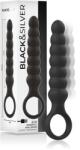 Black & Silver - Bob, Plug Anal Vibrant din Silicon, Dilatator, Negru