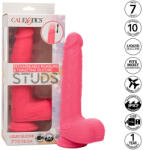 CalExotics - Studs, Dildo Vibrant Realist cu Thrusting și Ventuză, 17.75 cm, Roz Dildo