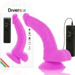 Diversia - Dildo Vibrant Flexibil Purpurie 21.5 Cm -o- 4.5 Cm Dildo