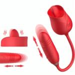 ARMONY, ARMONY STIMULATORS ARMONY - Delight Flower, Vibrator cu Limbă Vibrantă și Mișcare Pulsatilă, Roșu Vibrator