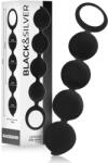 Black & Silver - Lennon, Bile Anale din Silicon, 4 Sfere, 15 cm