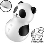 Satisfyer, Satisfyer Air Pulse Satisfyer Pocket Panda Negru & Alb - Stimulator cu Puls de Aer și Vibrații, Impermeabil IPX7 Vibrator
