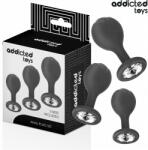 Addicted Toys - Set 3 Pluguri Anale Sferice cu Bijuterie și Inserție Progresivă, Silicon Medical, S/M/L