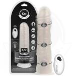 Cock Miller - Dildo Vibrant cu Lumini LED, Bază Ventuză și Telecomandă, Alb, 21.5 cm Dildo