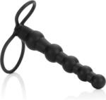 CalExotics Love Rider - Penetrator Dual cu Perle din Silicon Negru Dildo