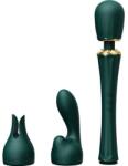 ZALO Kyro vibrator wand verde cu tehnologie Direct Power 2.0, 2 accesorii, 5 vibrații și USB Vibrator