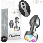 Intense, Intense Anal Toys INTENSE - Plug Anal Metalic Vibrant cu LED și Telecomandă, Dimensiune S
