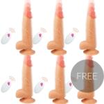 GET REAL - Dildo Deluxe cu Densitate Dublă, Natural, 23 cm, 5+1 Gratuit Dildo