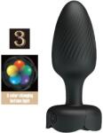 ANAL TOYS, PRETTY LOVE PRETTY LOVE - Osborn, Plug Anal cu LED Intermitent și 10 Funcții Vibrație, Silicon, 9.8 cm, Negru