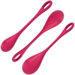 SATISFYER, SATISFYER BALLS SATISFYER - Yoni Power 1, Set Bile Ben Wa din Silicon Medical, 3 Dimensiuni, Roșu