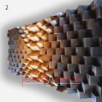 Perfect Acoustic Fali panel 140x70x7cm-design panel - diffúzor - 02 - sötét barna/világos barna , 140x70x7cm