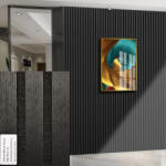 Perfect Acoustic FREJA Dekoratív akusztikai falpanel 100x60x2, 2cm. Black oak - Egyedi méretre is levágjuk - 200x60x2, 2cm , Black Oak
