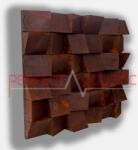 Perfect Acoustic Ferde kocka diffúzor 60x60x6cm mahagóni színben - 70x70x6cm csamagolással a szállításhoz