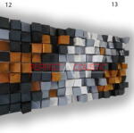 Perfect Acoustic Art diffúzor kicsi kockával 60x60x13cm- 12 mintával - 60x60x10cm Csomagolás nélkül, személyes átvétel
