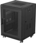 Lanberg Carcasa server LANBERG Cabinet metalic RACK 19" 15U 600x600, negru, cu usi perforate, set flat pack (FF01-6615-23B)