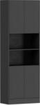 HOMCOM Cămară de bucătărie 170 cm, dulap cu raft reglabil, negru aspect lemn | Aosom Romania (83A-571V00BW) Bufet