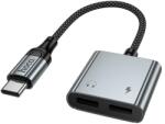 hoco. UPA34A USB-C-USB-C / USB-C audioadapter, szürke