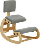HOMCOM Scaun ergonomic pentru genunchi, scaun-genunchi cu spătar, aspect corduroy, scaun de birou pentru acasă, birou, meditație, gri închis | Aosom Romania (925-009V00GY)