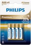 Philips Premium Alkaline AAA 4 elem, buborékcsomagolás (LR03M4B/10)