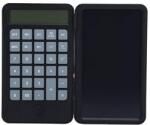 Flippy Újratölthető kézi számológép írótáblával, Flippy, hordozható számológép, LCD képernyő, 12 számjegyű kijelző, 15 cm-es képernyő, fekete (126427)