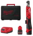 Milwaukee M12 FIR14G2-252B akkus racsnis csavarkulcs 12 V | 1/4 inch | 61 Nm | Szénkefementes | 2 x 2, 5 Ah akku + töltő | Kofferben (4933498934)