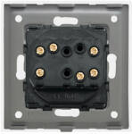 Luxion Intrerupator Dublu Cap Scara Mecanic LUXION cu Rama din Sticla Alb (LX-MP005GF-W)