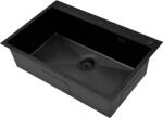 Ruvetti Masivo chiuveta cu dozator 76x50 cm negru 5002M_PVD_BL80_W (5002MPVDBL80W) Chiuveta